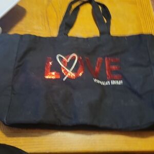 Victoria's Secret Black and Red Tote Bag